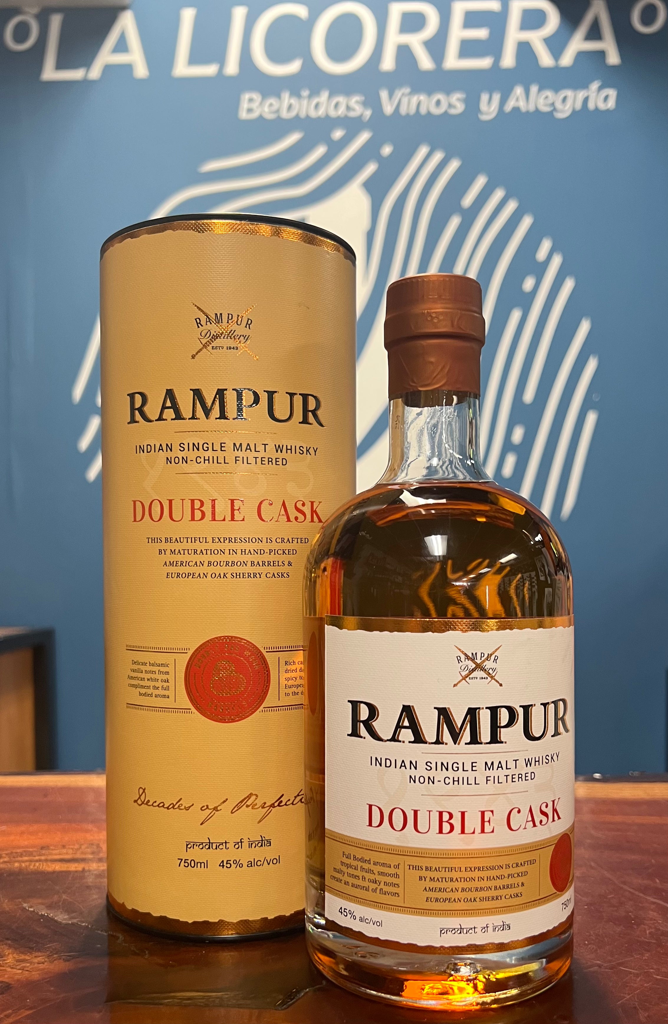 Rampur Double Cask Indian Single Malt Whisky 750ml – La Licorera