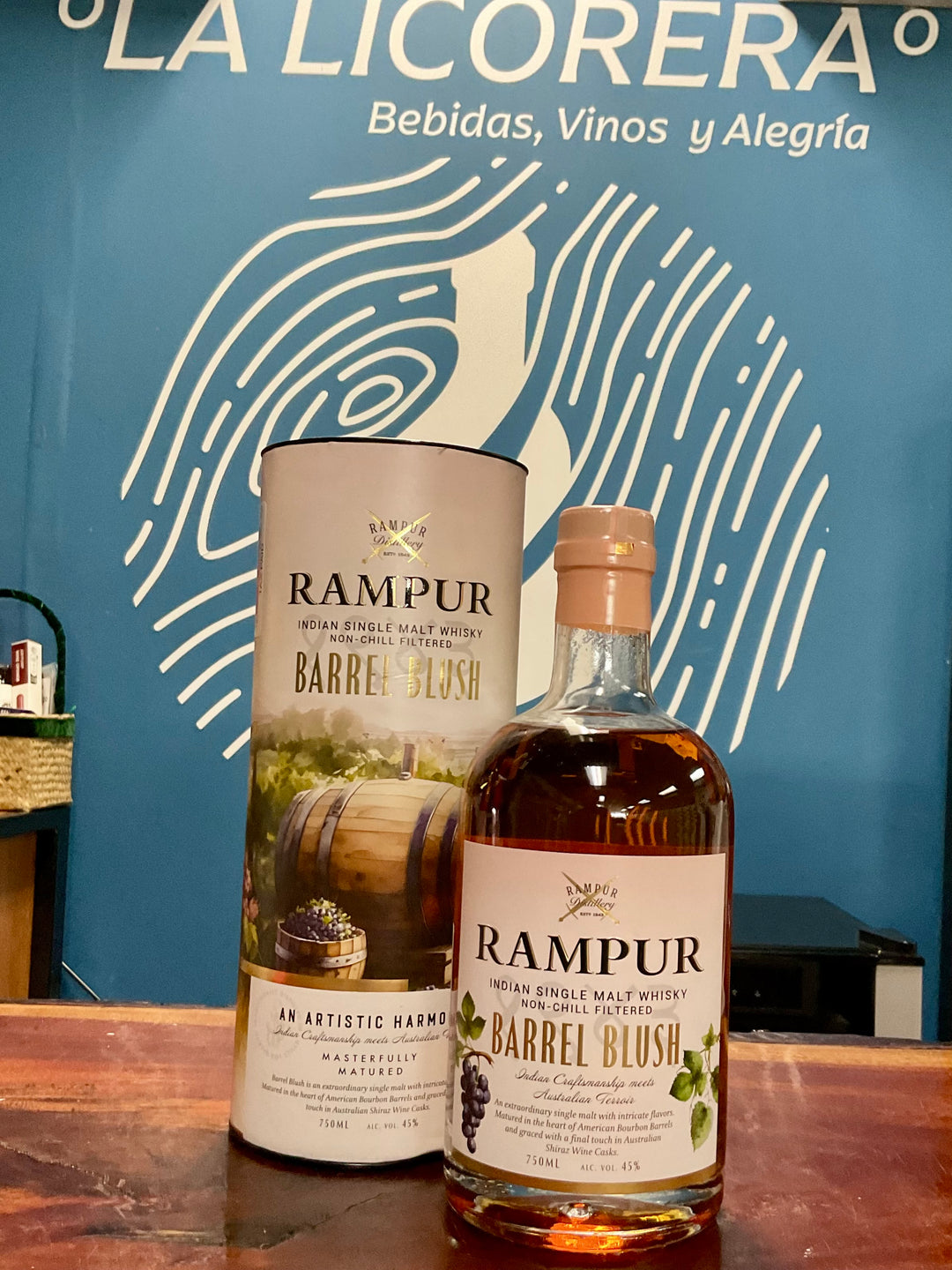 Rampur Barrel Blush Indian Single Malt Whisky 750ml India Shiraz Cask Finish Floral Red Fruit