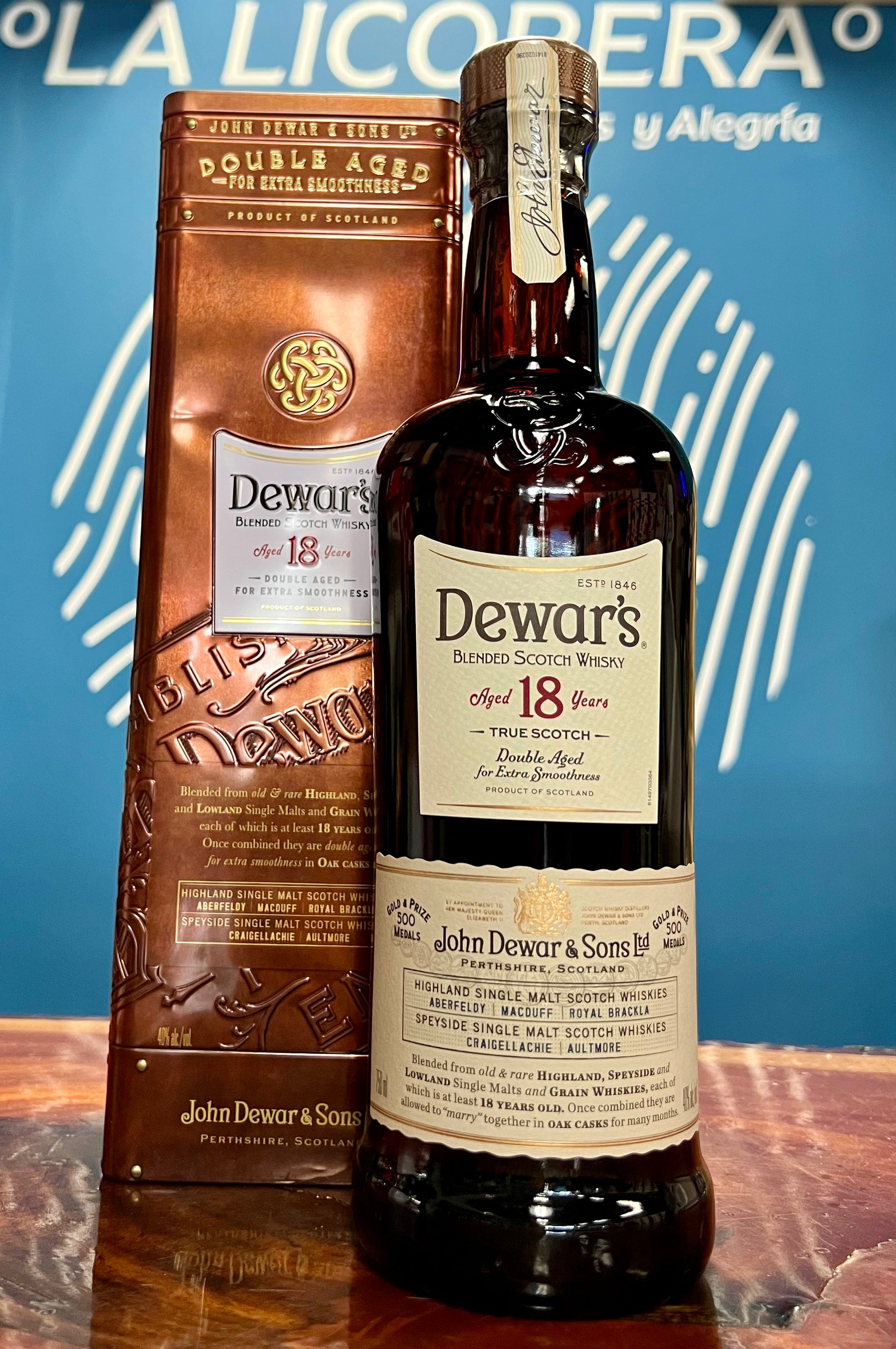 Dewar's 18 Year Old Blended Scotch Whisky – 750ml – La Licorera