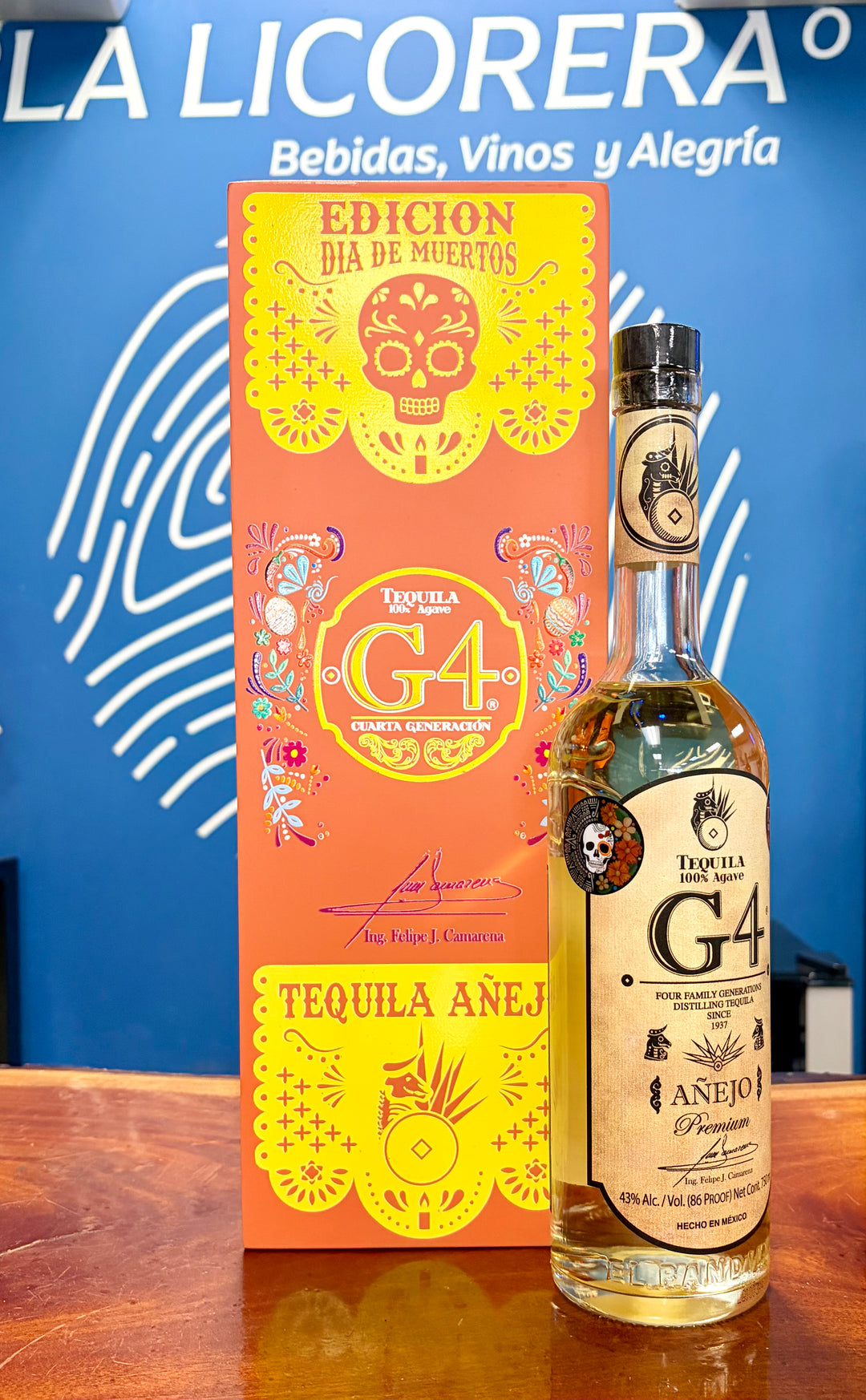 G4 Añejo Edición Día de Muertos Tequila (Peach Box) 750ml