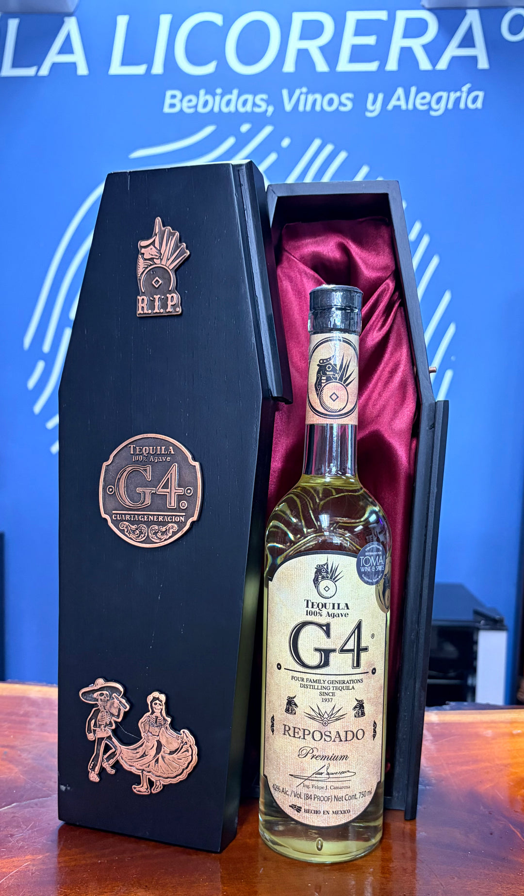 G4 Reposado de Madera Día de Muertos Tequila (Coffin Box) 750ml
