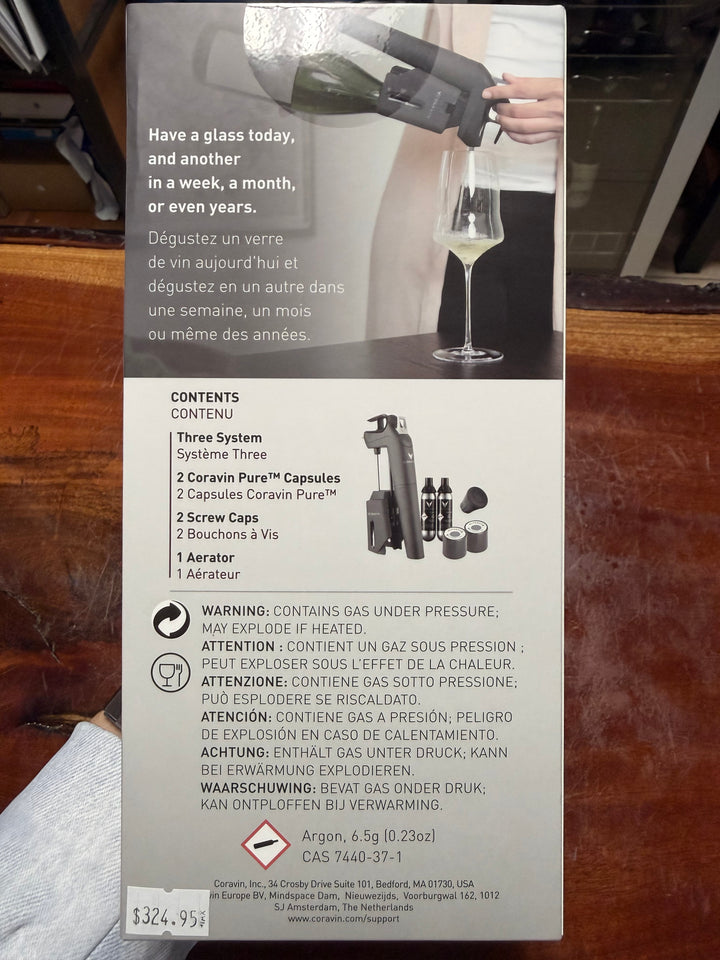 Coravin Timeless Three Plus Wine preservation system (includes Aerator and Screw Cap Accesories)